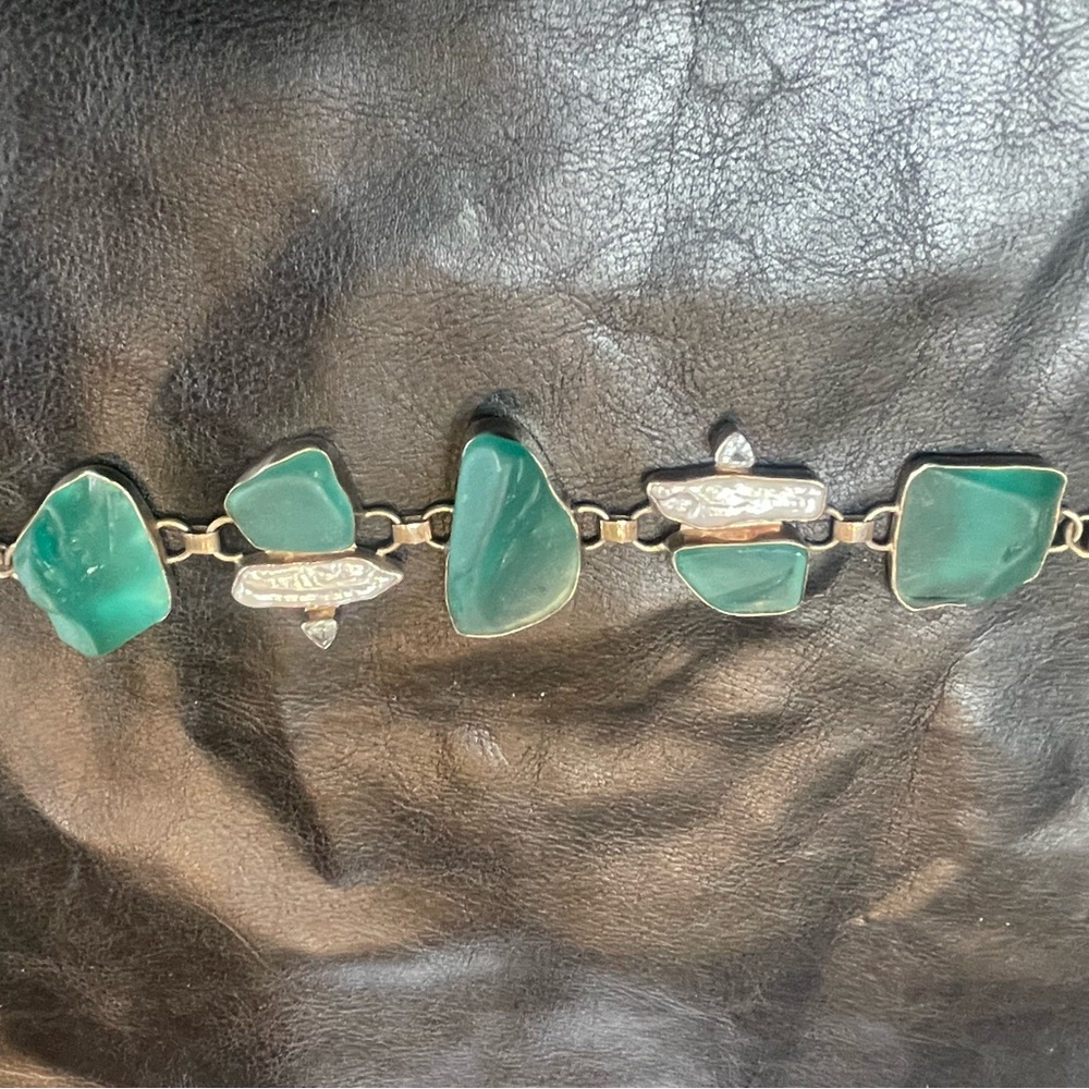 COPY - Sterling silver Seaglass bracelet